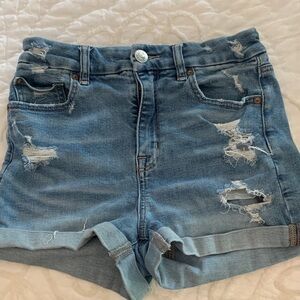 American Eagle Distressed Denim Blue Shorts